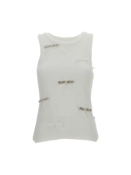 Top Des Phemmes klasyczny na ramiączkach biały