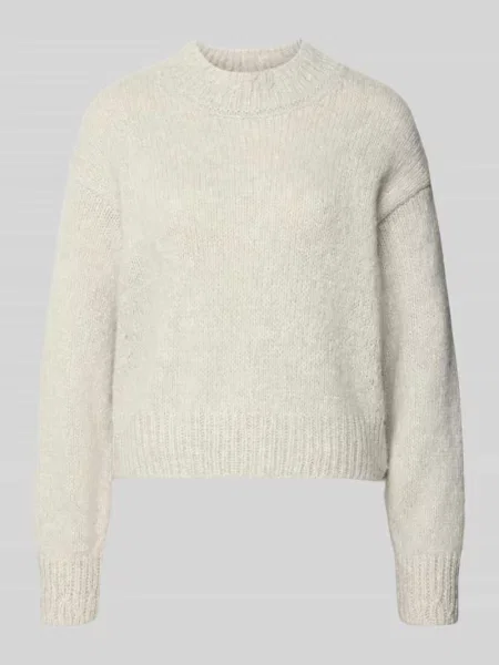 Sweter z wełny z alpaki z prążkowanymi ściągaczami Marc Cain