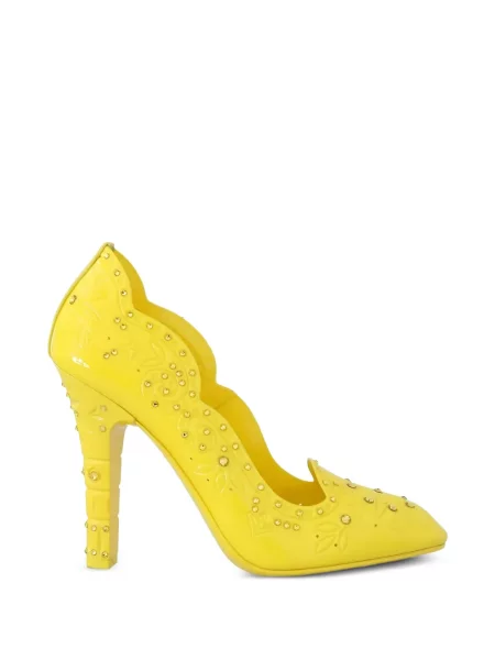 Pantofi cu toc Dolce & Gabbana cu model floral galben