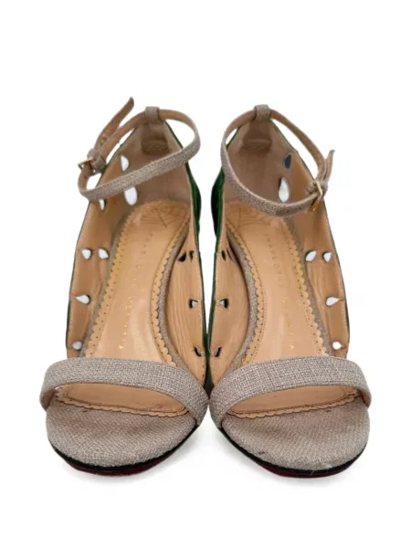 Sandale Charlotte Olympia cu pană verde