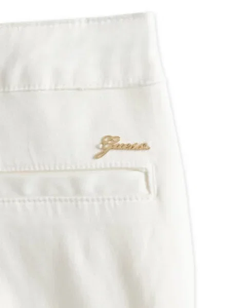 Guess Medžiaginės kelnės Bootcut Fit balta