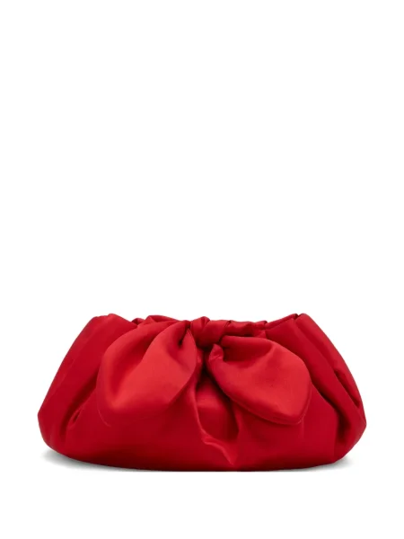 Geantă plic Oscar De La Renta din satin roșu