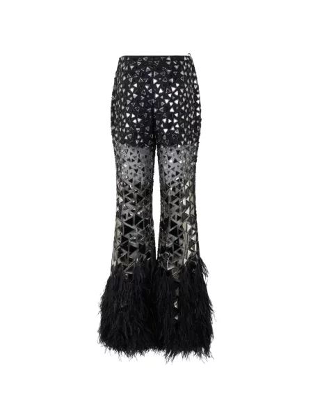 Pantaloni Alberta Ferretti cu pene negru