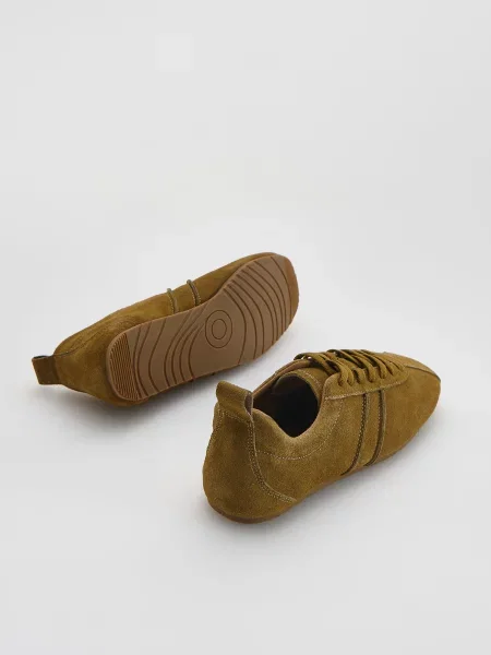 Замшевые кеды Reserved зеленые