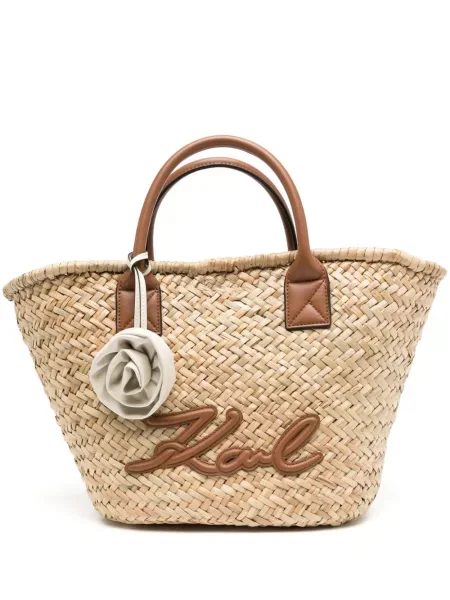 Torba plażowa Karl Lagerfeld K/Signature brązowa