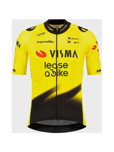 Koszulka rowerowa Team Visma Lease a Bike Replica krótki rękaw żółta M czarna