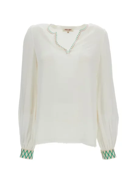 Bluză Emporio Sirenuse cu broderie de mătase