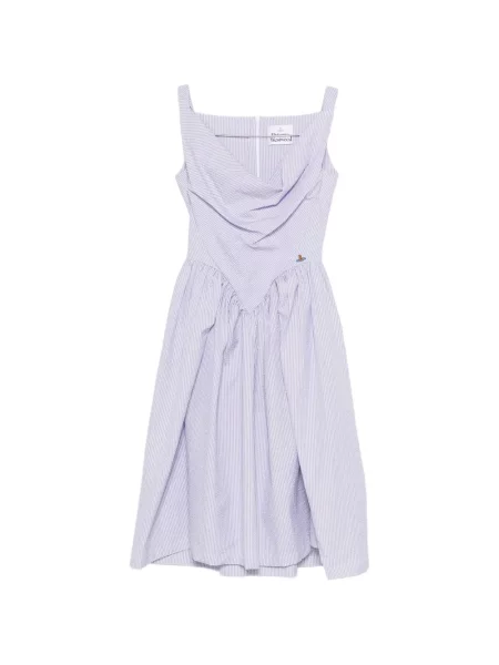 Rochie midi Vivienne Westwood cu dungi până la genunchi de costum alb