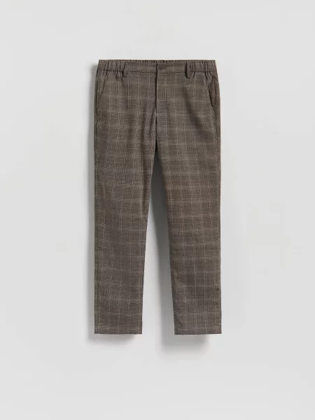 Клетчатые брюки Reserved коричневые