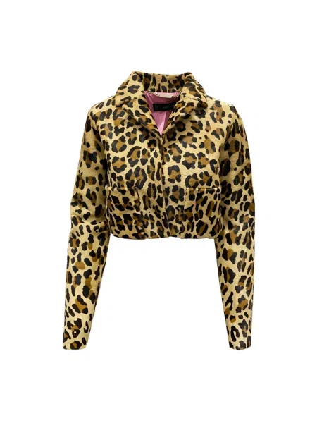 Kurtka skórzana Dsquared2 brązowa