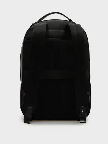 Кожаный рюкзак Tommy Hilfiger в деловом стиле черный