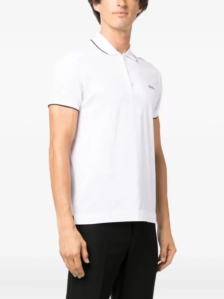 Tricou polo Zegna alb