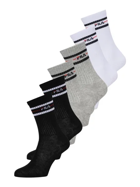 FILA Șosete gri amestecat / roșu / negru alb