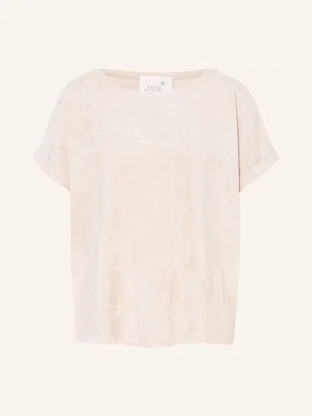 Juvia T-Shirt Z Imitacji Skóry beige beżowa