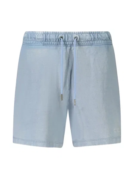 Lniane spodenki sportowe Guess Jeans niebieskie