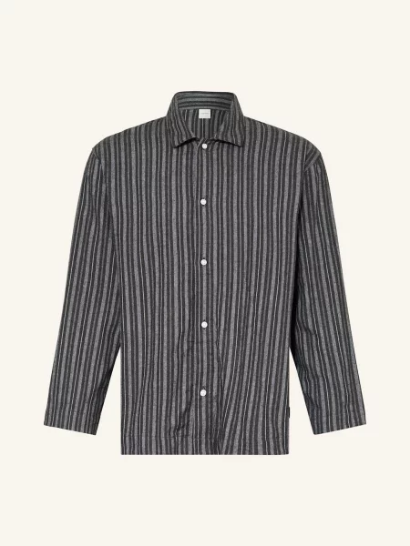Calvin Klein Pyžamová Košile Flannel Sleep Z Flanelu tmavě šedá/ světle šedá