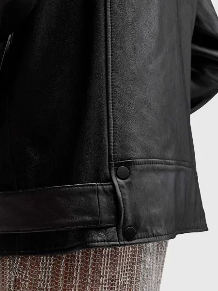 Шкіряна куртка AllSaints BILLIE перехідна чорний