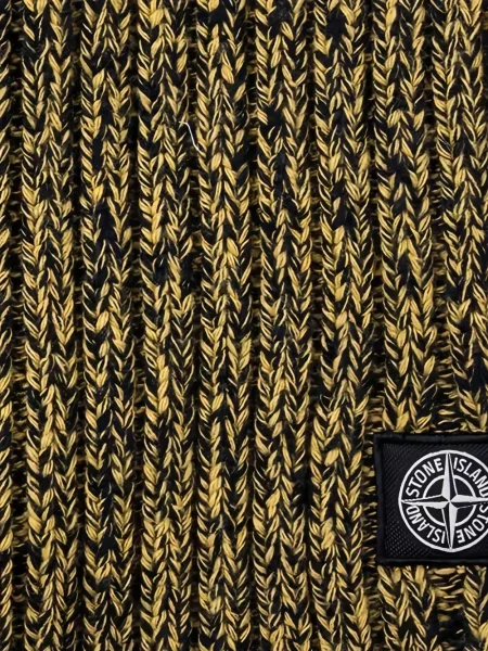 Fular Stone Island tricotate cu strasuri galben
