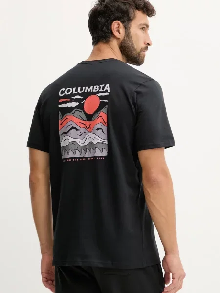 Тениска Columbia Explorers Canyon с принт черно