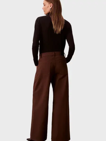 Широкие брюки Calvin Klein Jeans коричневые