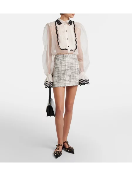 Fustă Valentino din tweed alb