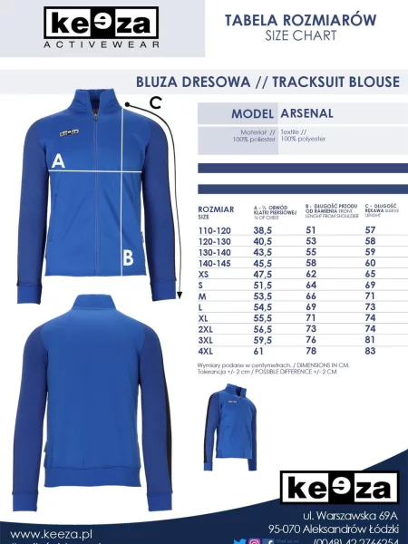 Bluza sportowa Keeza Arsenal Junior niebieska