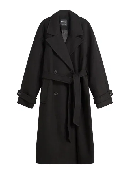 Bershka Prehoden plašč črna