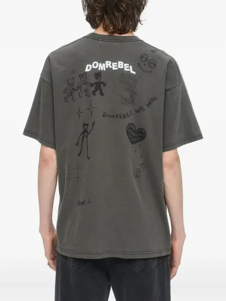 Tricou Domrebel cu imagine negru