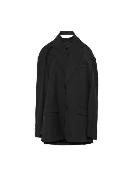Lniana marynarka Balenciaga czarna
