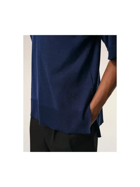 Tricou polo Ami Paris albastru
