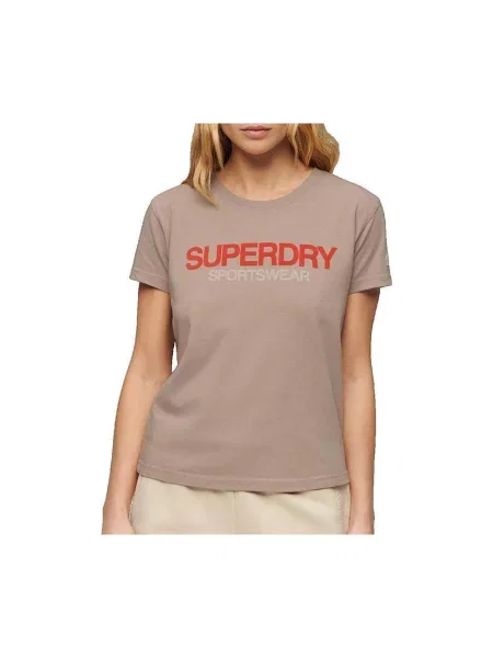 Tricou Superdry cu autograf maro