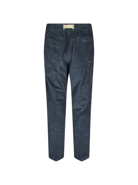 Cu centură pantaloni White Sand de catifea cord alb