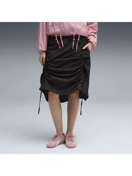 Tkana spódnica średniej długości DARE TO czarna