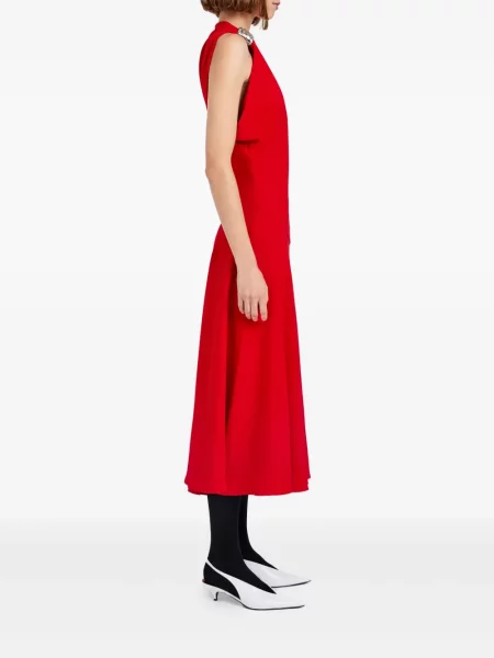 Drapiruota midi suknelė Proenza Schouler iki kelių vieno peties raudona