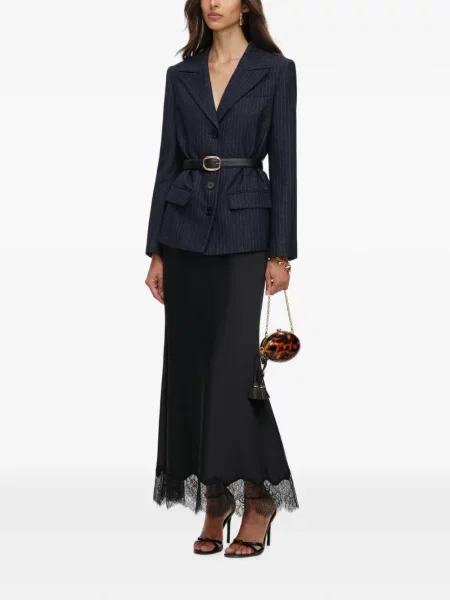 Rochie midi Self-portrait din satin negru