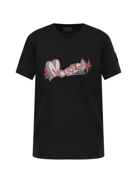 Scurt tricou Moncler cu imagine negru