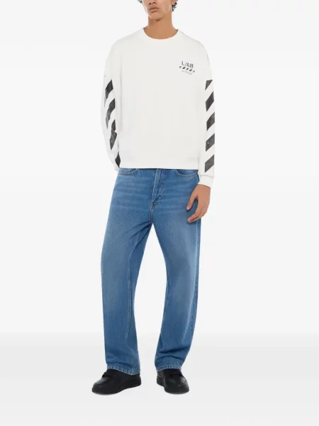 Pulover L/ab C/o Off-white cu imagine alb
