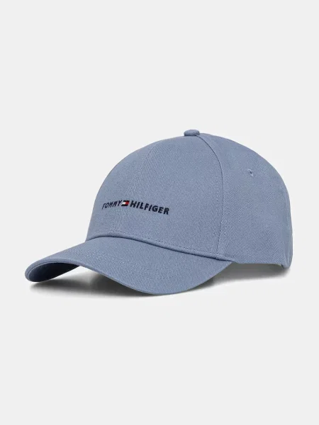 Шапка с козирка Tommy Hilfiger с изчистен дизайн синьо