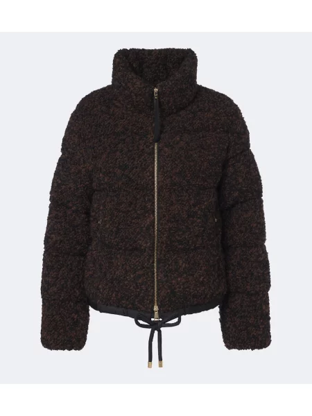 Bouclé geacă cu puf Moncler maro