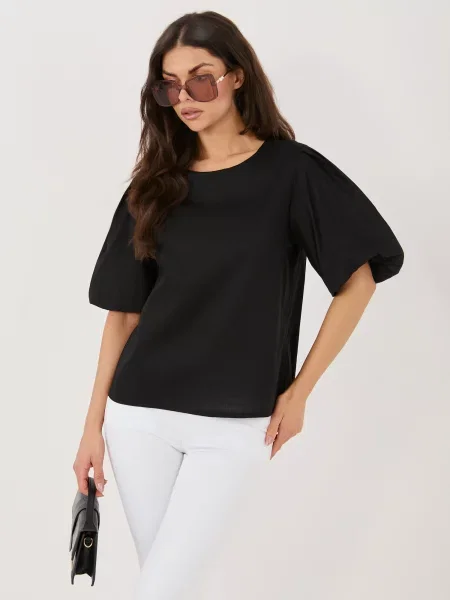 Bluză Italy Moda cu mâneci scurte negru