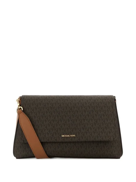 Geanta crossbody Michael Michael Kors tricotate de costum cu dungi maro