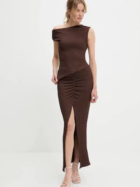 Bluza i suknja Answear Lab smeđa