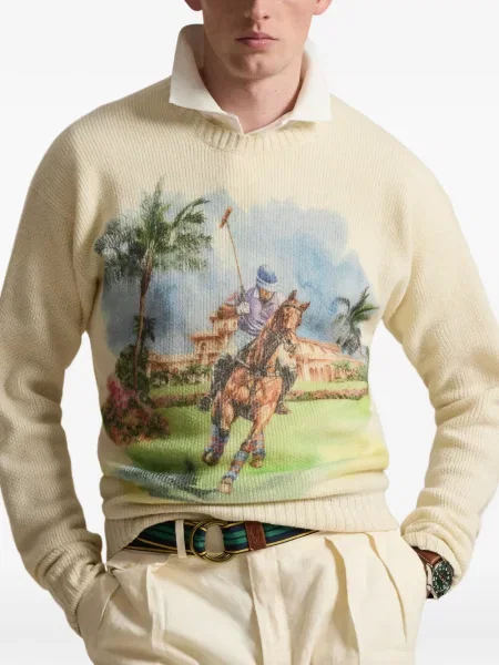 Șapcă Polo Ralph Lauren cu decolteu în V cu autograf în carouri albastru
