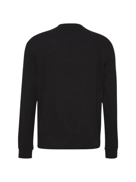 Tricou cu mânecă lungă Calvin Klein Jeans clasic negru