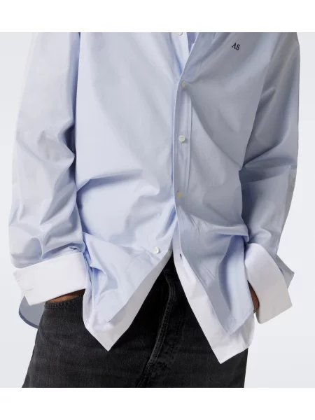 Cămașă Acne Studios din poplin albastru