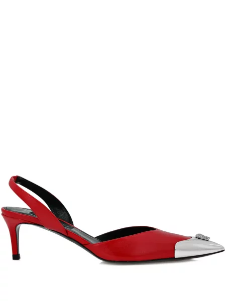 Pantofi cu toc Philipp Plein slingback roșu