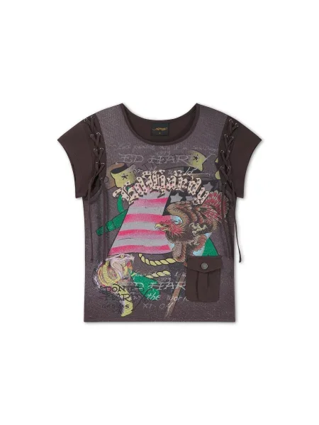 Ed Hardy Tričko hnědá