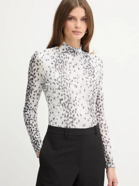 Блуза Karl Lagerfeld дамска с изчистен дизайн бяло