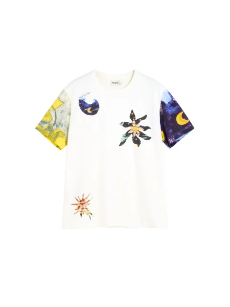 Desigual Tricou Cosmos albastru noapte / galben lămâie alb