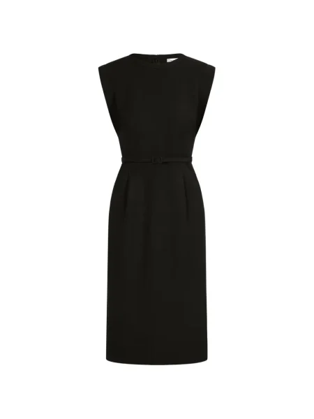 Osłona sukienka ołówkowa Oscar De La Renta wełniana garniturowa czarna